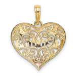 10K Two-tone w/White Rhodium GRANDMA Heart Charm - Product Photo