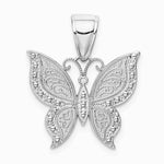 10K / 14K White Gold Butterfly Pendant - Product Photo