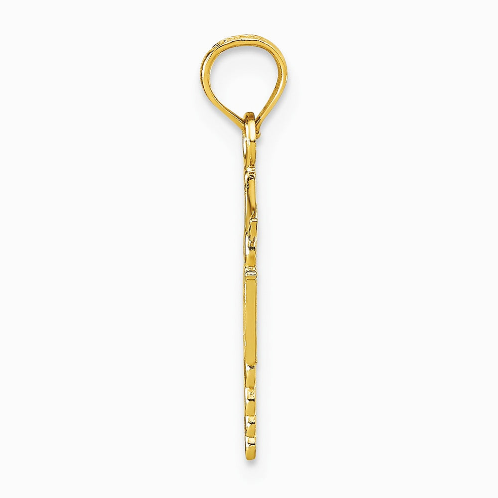 10K / 14K Yellow Gold RN Caduceus Pendant - Product Photo