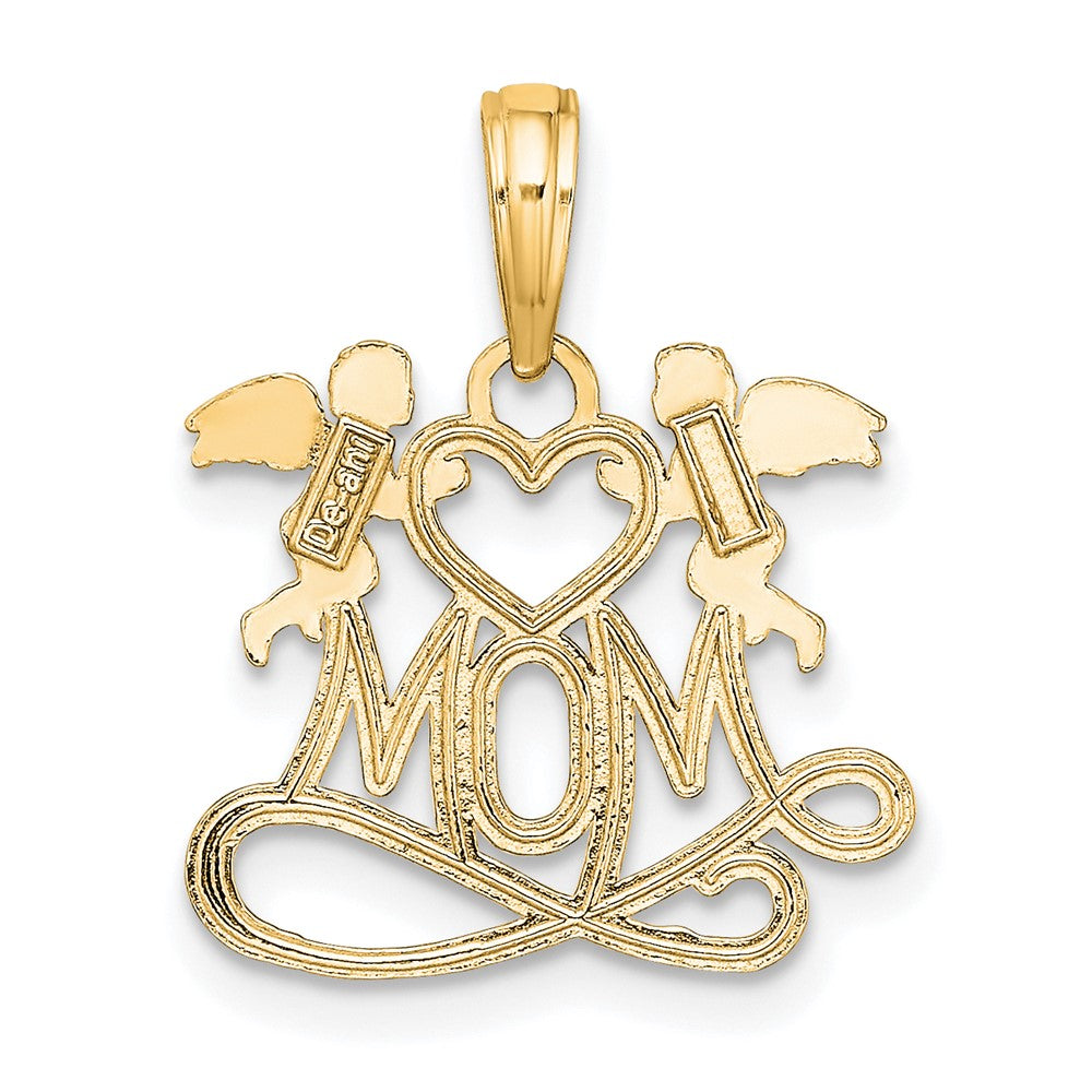 10K Polished MOM w/Heart and Angels Pendant - Product Photo