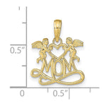 10K Polished MOM w/Heart and Angels Pendant - Product Photo