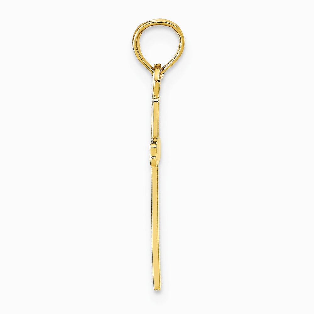 10K / 14K Yellow Gold Polished Cross Pendant - Product Photo
