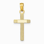 10K / 14K Yellow Gold Polished Cross Pendant - Product Photo