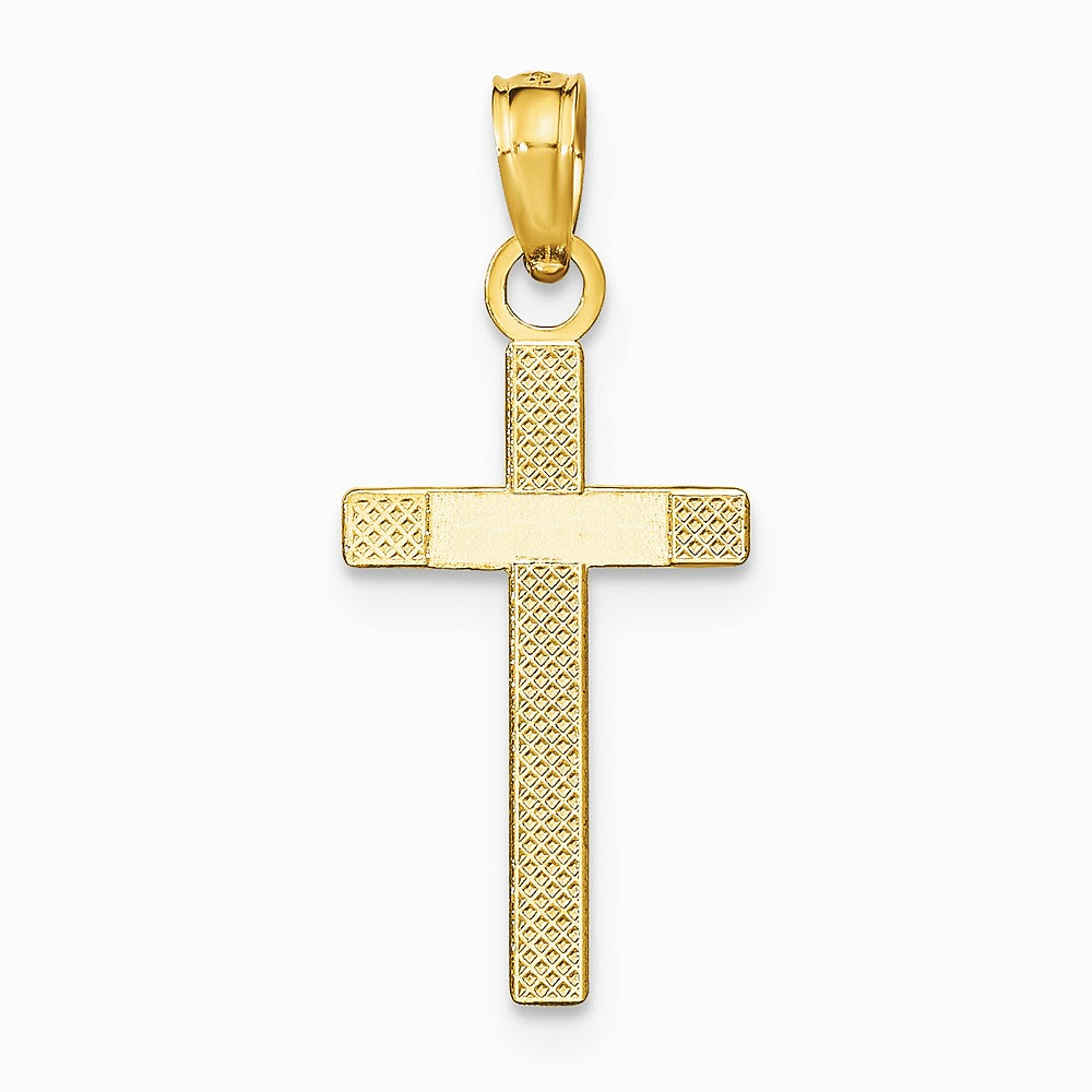 10K / 14K Yellow Gold Polished Cross Pendant - Product Photo