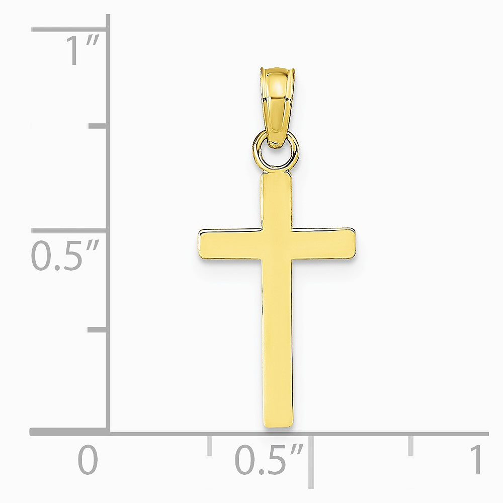 10K / 14K Yellow Gold Polished Cross Pendant - Product Photo