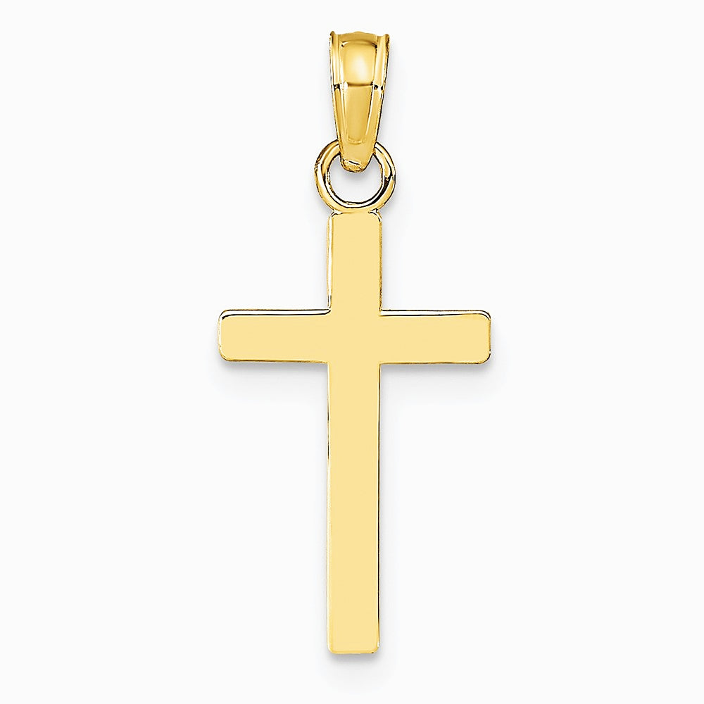 10K / 14K Yellow Gold Polished Cross Pendant