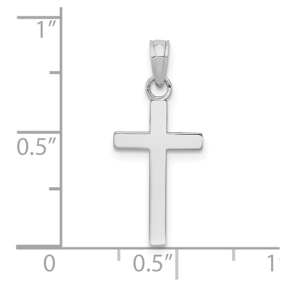 10K / 14K White Gold Polished Cross Pendant - Product Photo