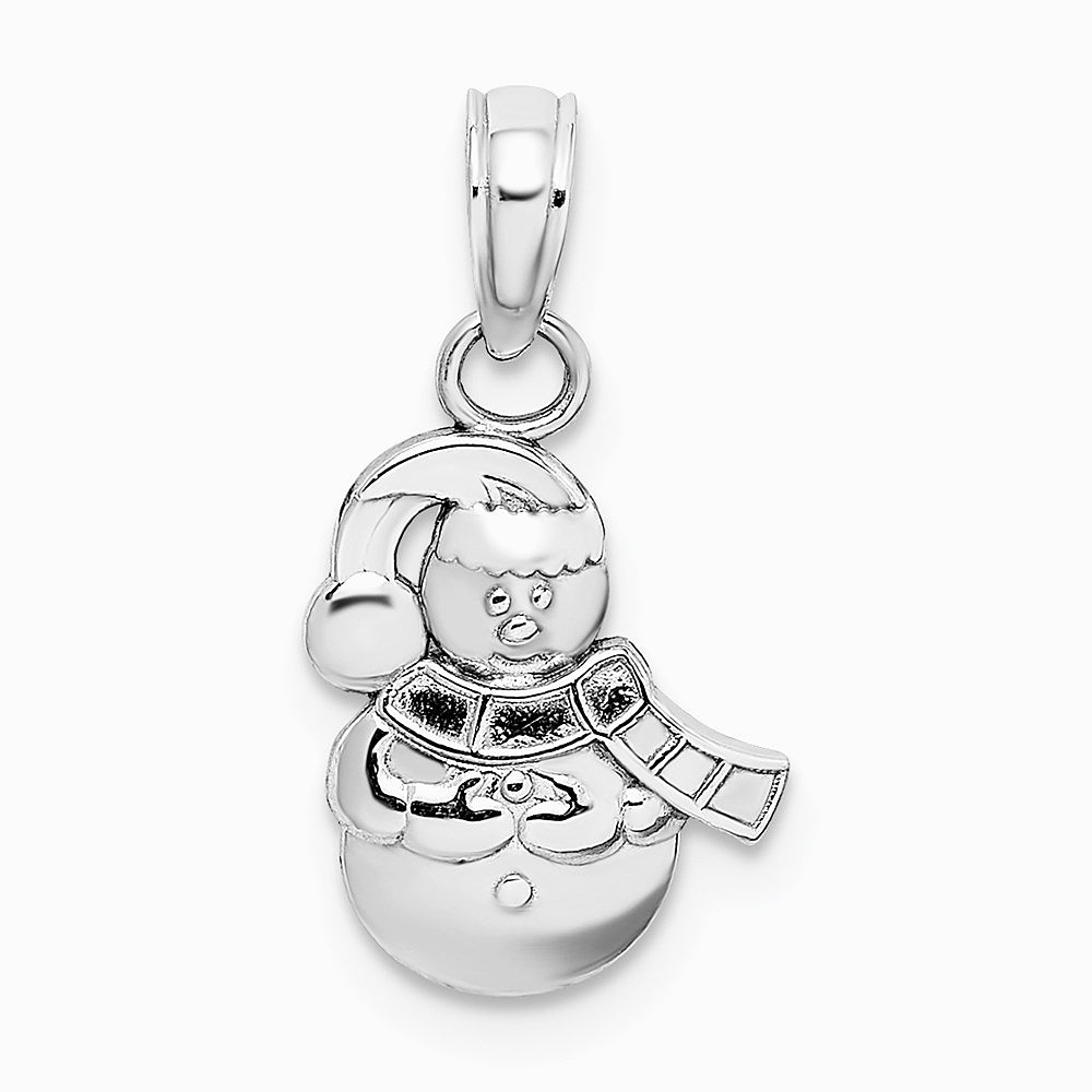 10K / 14K White Gold Snowman Pendant