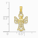 10K / 14K Yellow Gold Angel W/Filigree Cut-Out Wings Charm - Product Photo