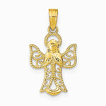 10K / 14K Yellow Gold Angel W/Filigree Cut-Out Wings Charm - Product Photo