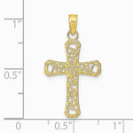 10K / 14K Yellow Gold Fancy Cross Pendant - Product Photo
