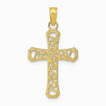 10K / 14K Yellow Gold Fancy Cross Pendant - Product Photo