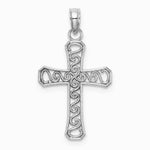 10K / 14K White Gold Fancy Cross Pendant - Product Photo