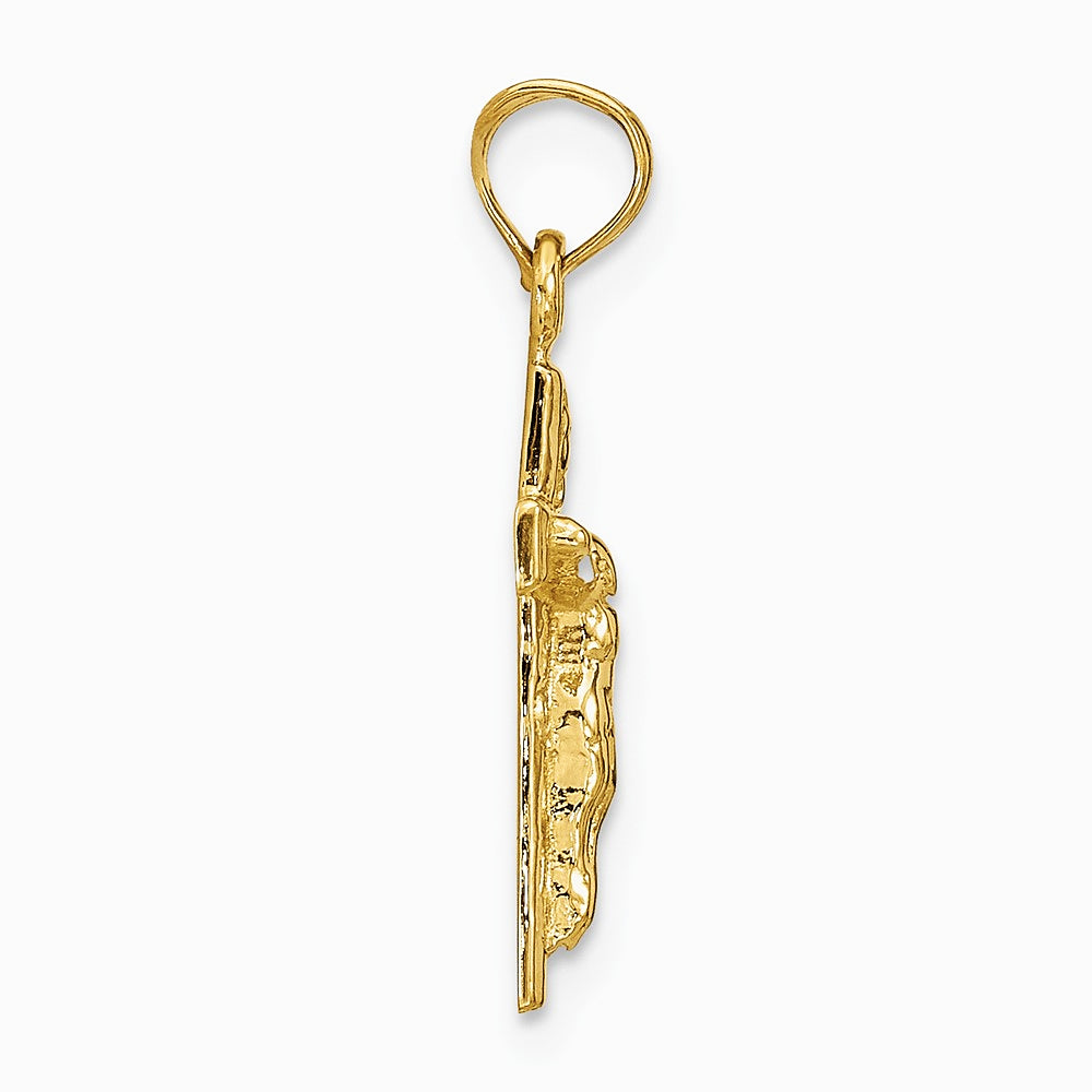 10K / 14K Yellow Gold Crucifix Pendant - Product Photo