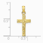 10K / 14K Yellow Gold Crucifix Pendant - Product Photo