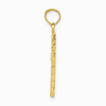 10K / 14K Yellow Gold Diamond-Cut Cross Pendant - Product Photo