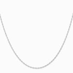 10K White Gold 1.15mm Carded Cable Rope Chain Necklace 16"-24" - Product Photo