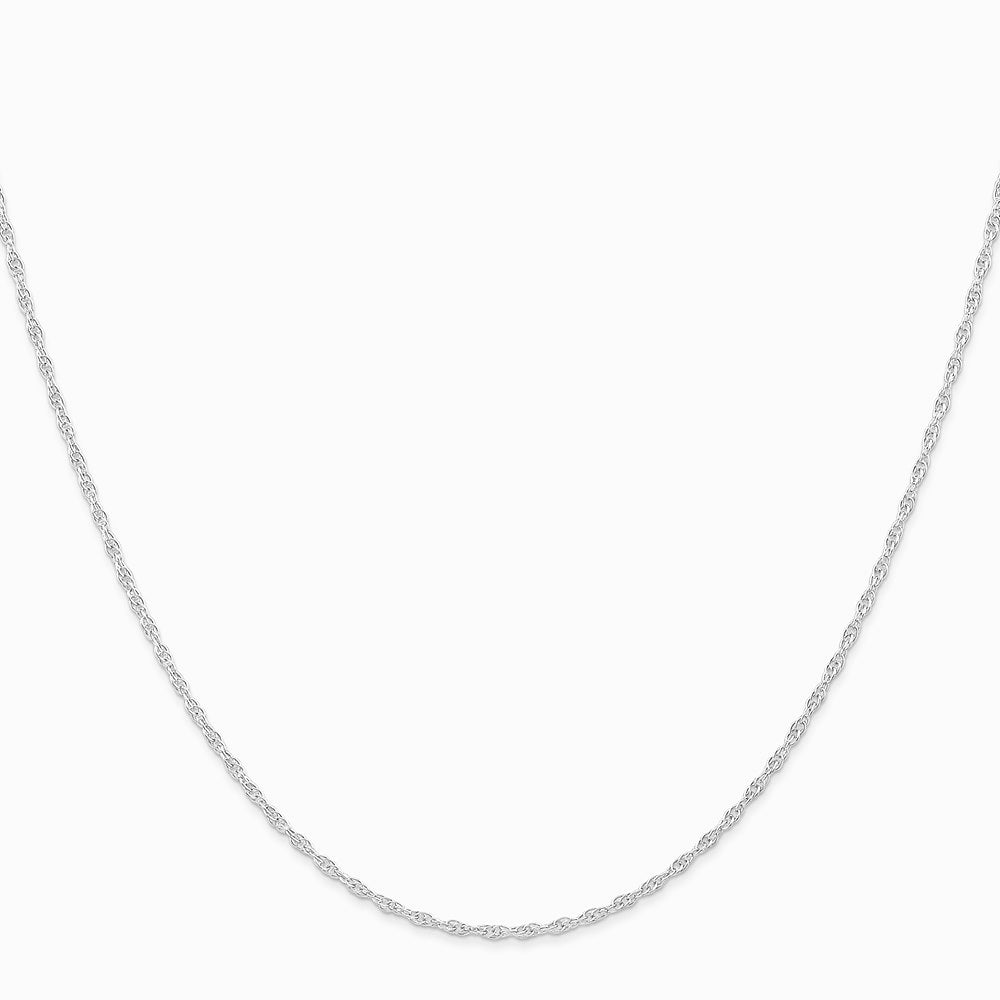 10K White Gold 1.15mm Carded Cable Rope Chain Necklace 16"-24" - Product Photo
