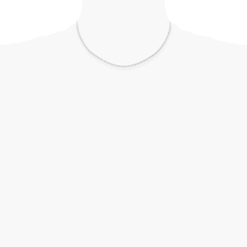 10K White Gold 1.15mm Carded Cable Rope Chain Necklace 16"-24" - Product Photo