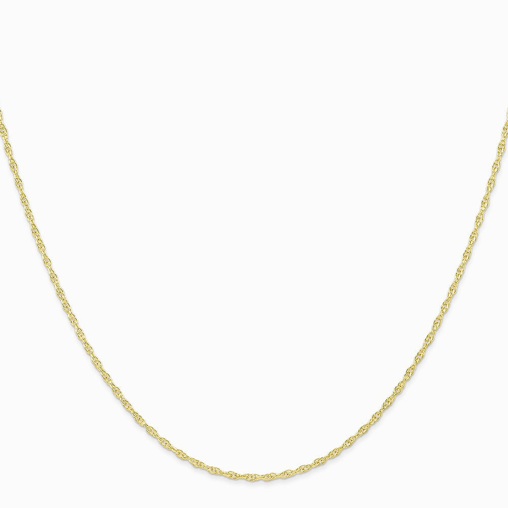 10K Yellow Gold 1.15mm Carded Cable Rope Chain Necklace 16"-24" - Product Photo