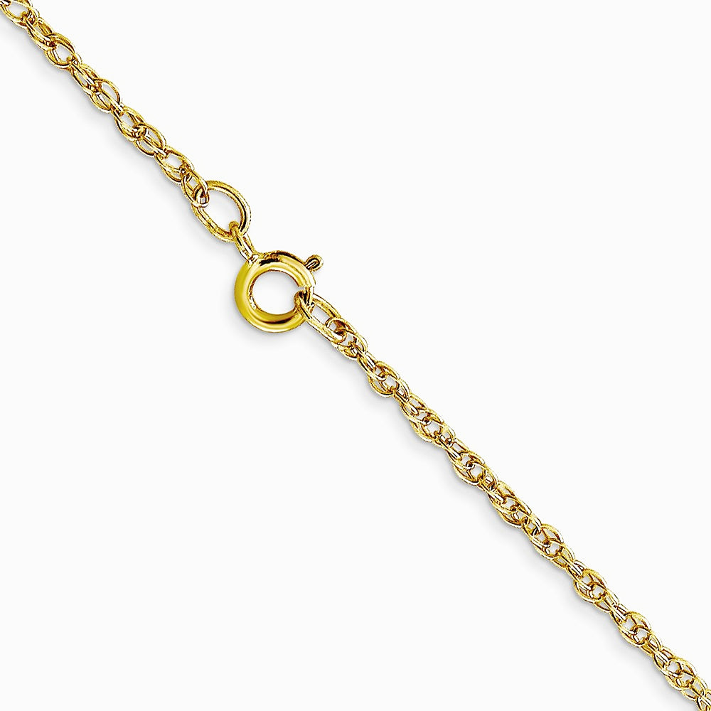 10K Yellow Gold 1.15mm Carded Cable Rope Chain Necklace 16"-24" - Product Photo