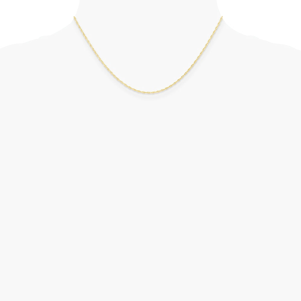 10K Yellow Gold 1.15mm Carded Cable Rope Chain Necklace 16"-24" - Product Photo