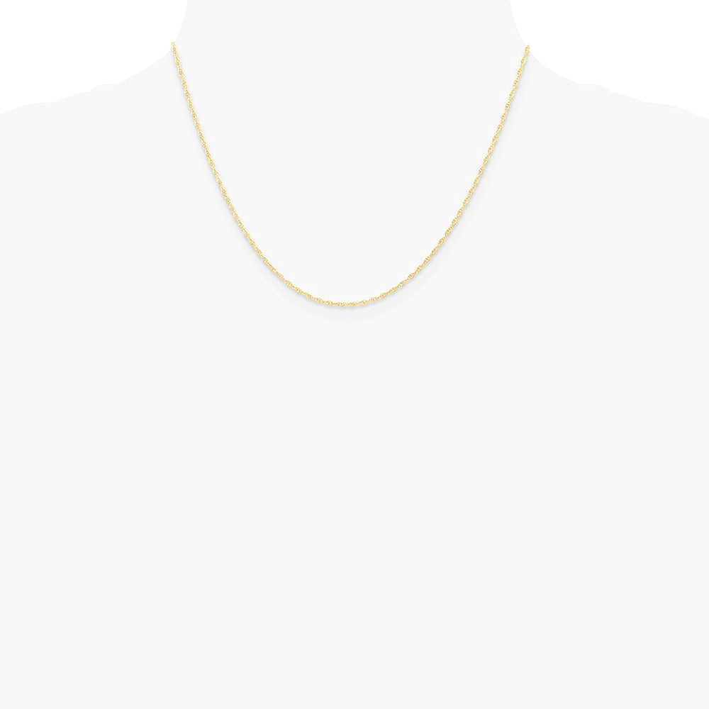 10K Yellow Gold 1.15mm Carded Cable Rope Chain Necklace 16"-24" - Product Photo