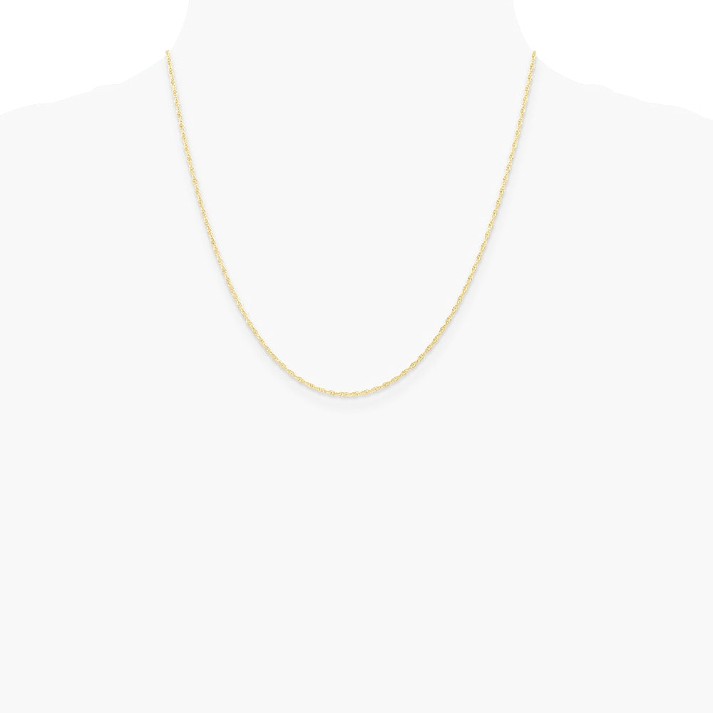 10K Yellow Gold 1.15mm Carded Cable Rope Chain Necklace 16"-24" - Product Photo
