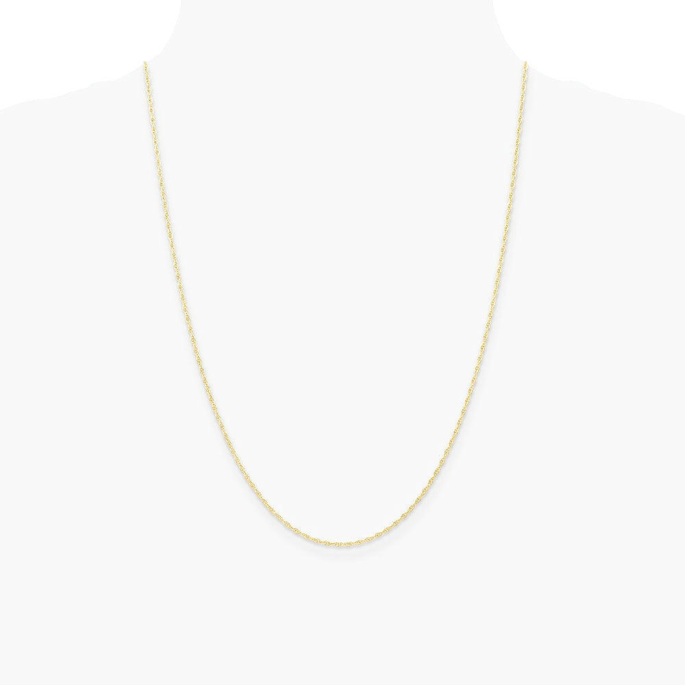 10K Yellow Gold 1.15mm Carded Cable Rope Chain Necklace 16"-24" - Product Photo