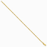 10K Yellow Gold 1.7mm Singapore Chain Bracelet 7"-10" - Product Photo