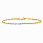 10K Yellow Gold 1.7mm Singapore Chain Bracelet 7"-10" - Product Photo