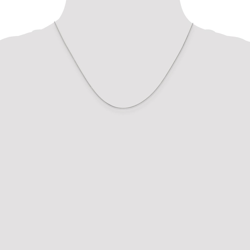 10k White Gold .5mm Box Chain - Product Photo