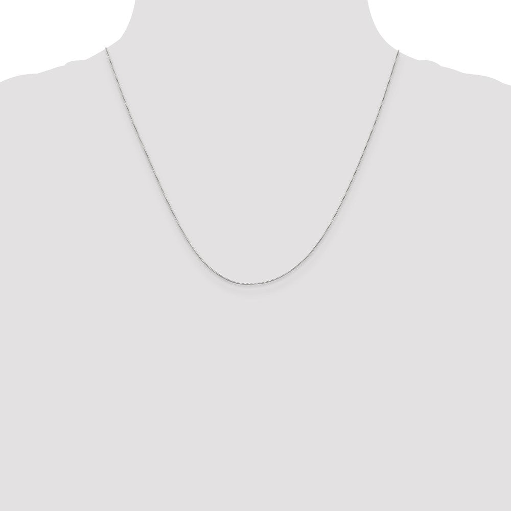 10k White Gold .5mm Box Chain - Product Photo