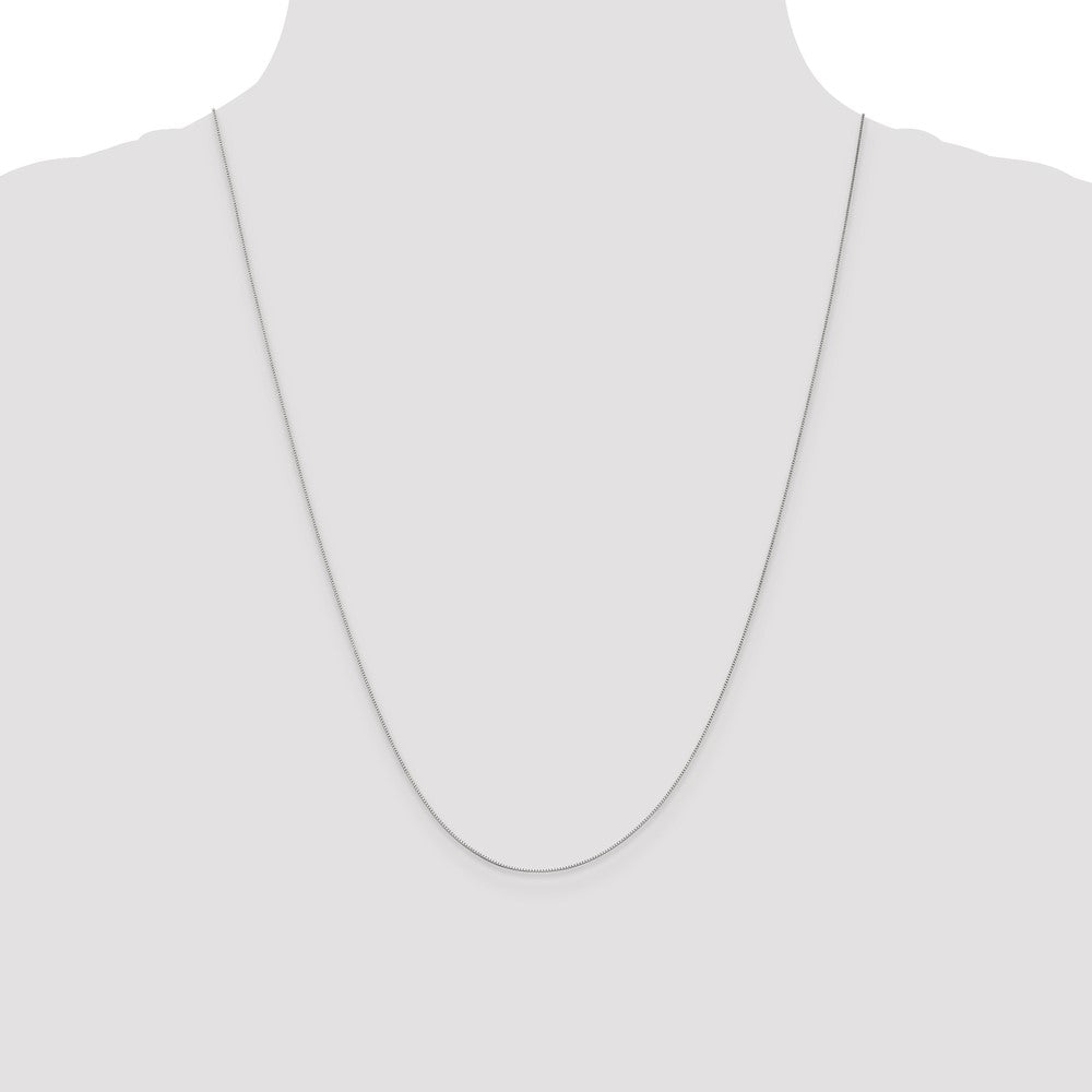 10k White Gold .5mm Box Chain - Product Photo
