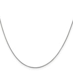 10K White Gold .7mm Box Chain - Product Photo