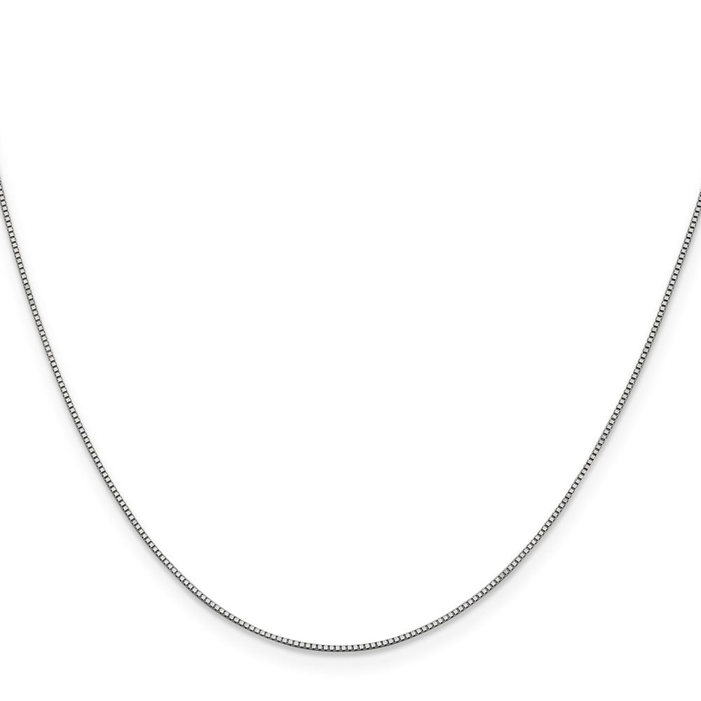 10K White Gold .7mm Box Chain - Product Photo