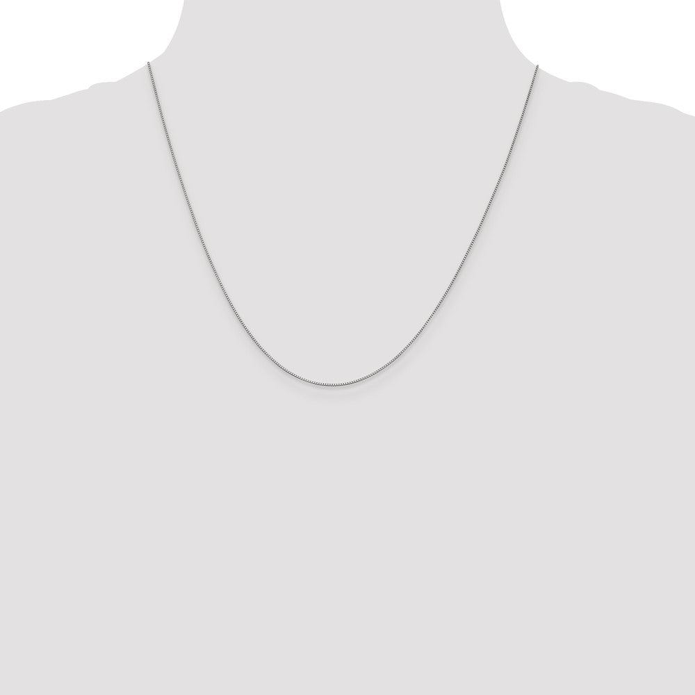 10K White Gold .7mm Box Chain - Product Photo