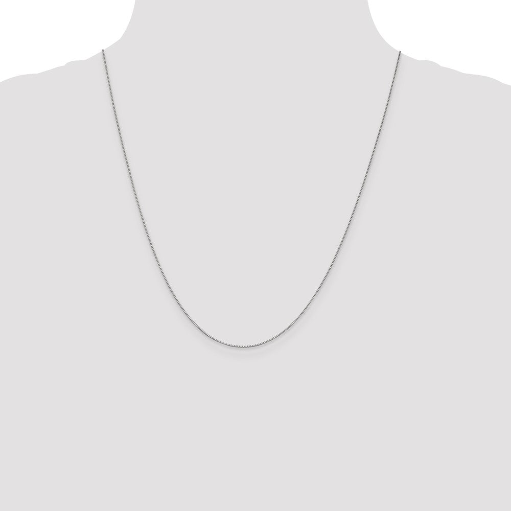 10K White Gold .7mm Box Chain - Product Photo