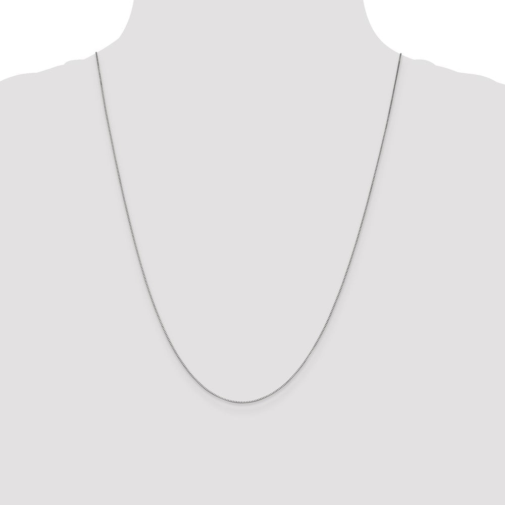 10K White Gold .7mm Box Chain - Product Photo
