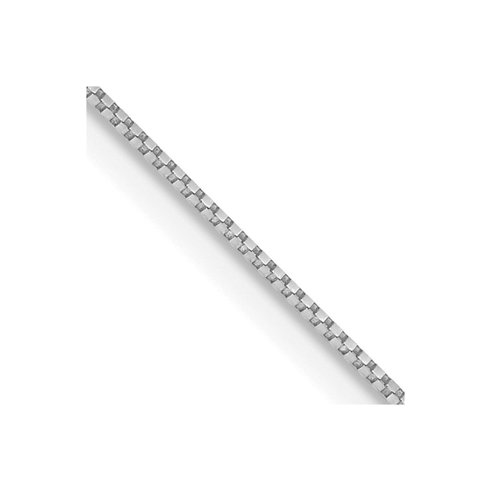 10K White Gold .7mm Box Chain Necklace 16"-24"