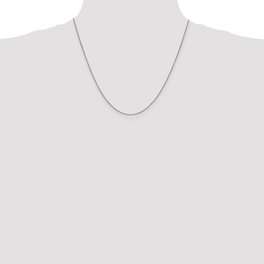 10k White Gold .9mm Box Chain - Product Photo