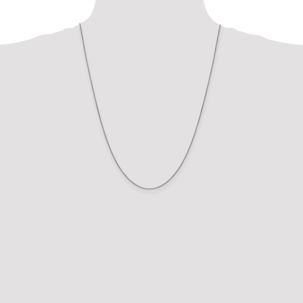 10k White Gold .9mm Box Chain - Product Photo