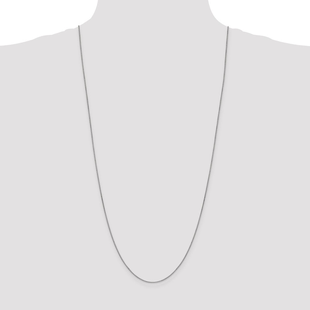 10k White Gold .9mm Box Chain - Product Photo