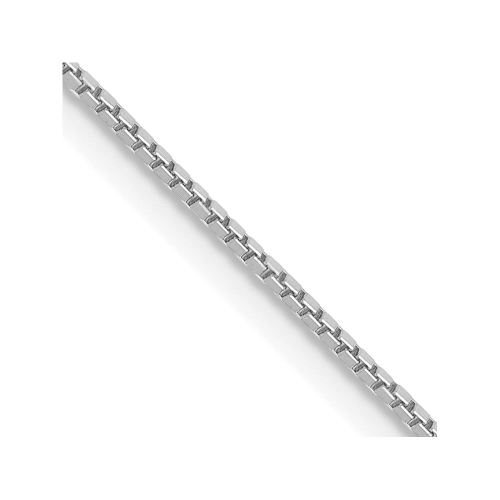 10K White Gold .9mm Box Chain Necklace 16"-30"