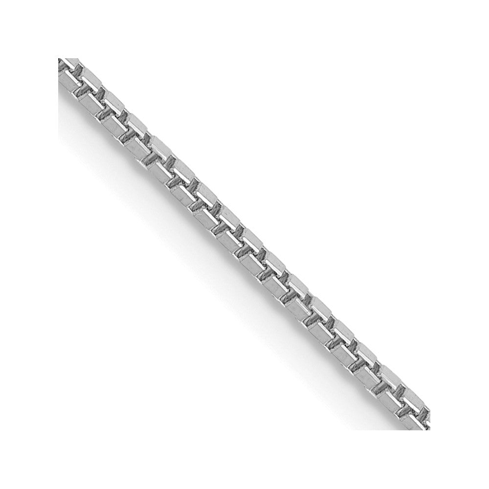 10K White Gold 1.05mm Box Chain Necklace 16"-30"