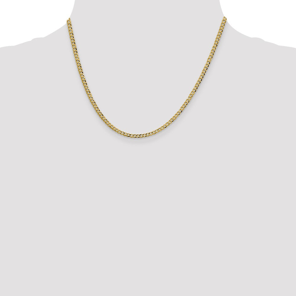 10K 3.1mm Lightweight Flat Cuban Chain - Product Photo