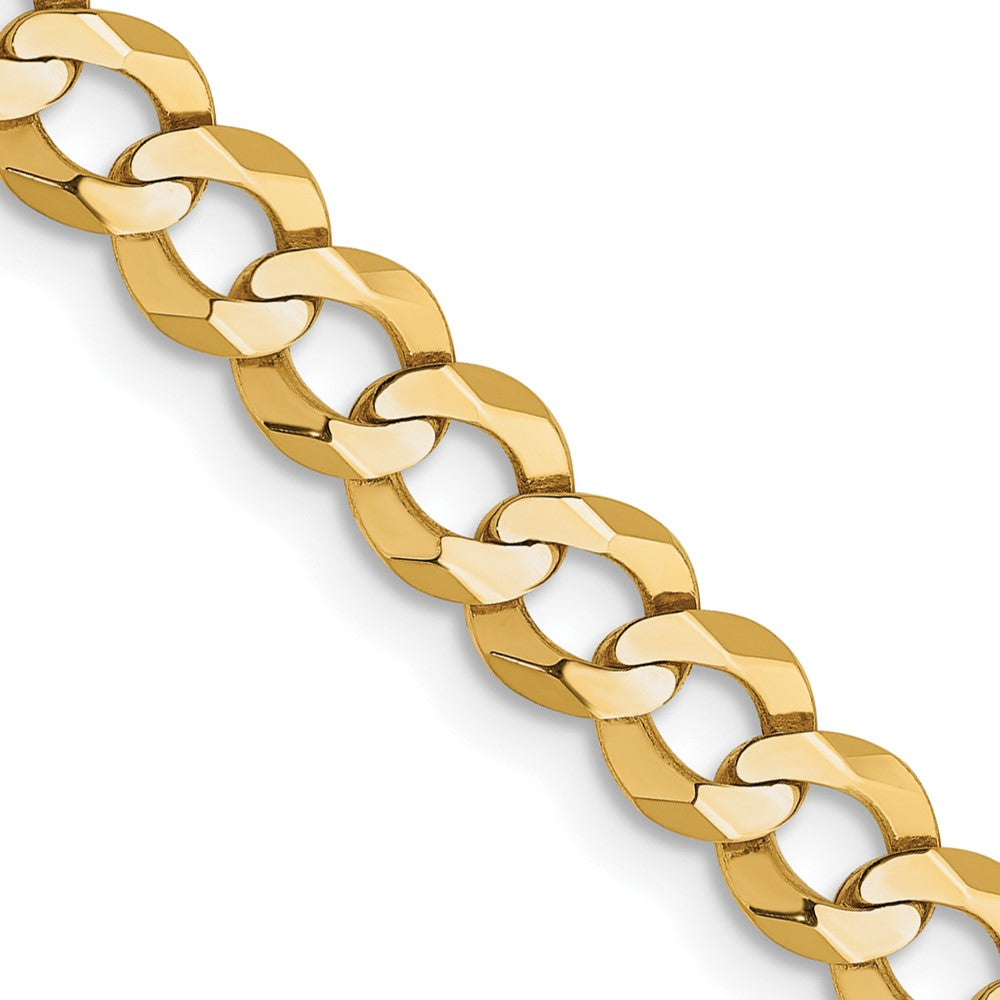 10K Yellow Gold 4.7mm Lightweight Flat Cuban Chain Necklace 16"-26"