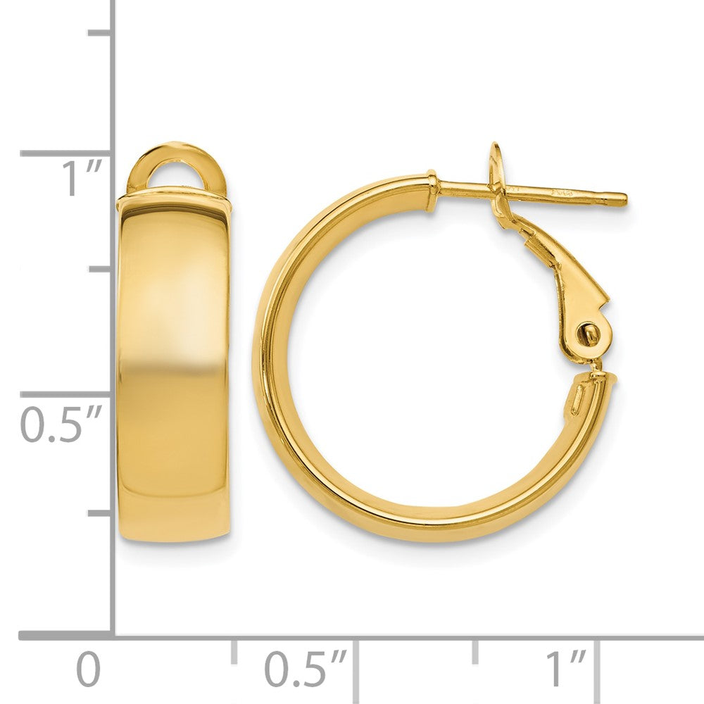 10K Yellow Gold 5.8mm Polished Hoop Earrings - Product Photo
