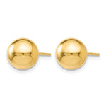 10K Yellow Gold Polished Ball Post Earrings - Product Photo