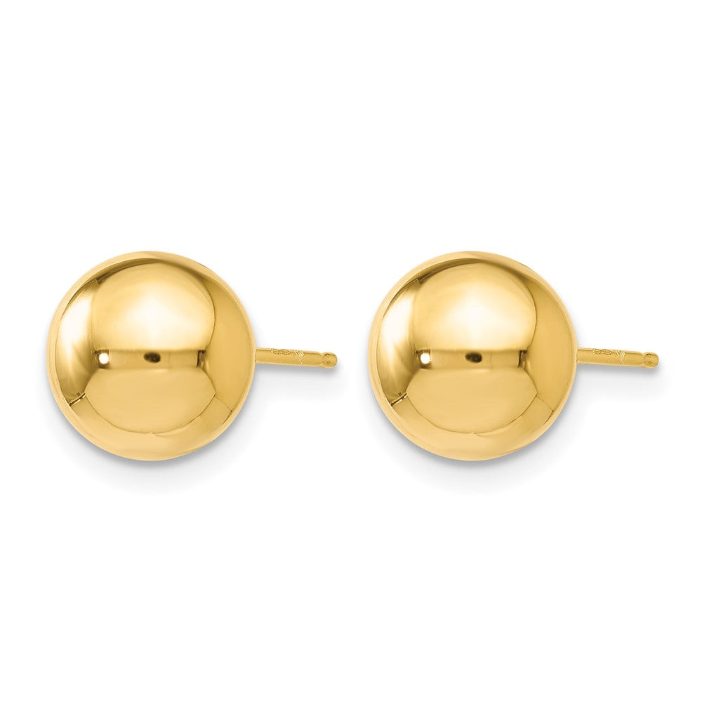 10K Yellow Gold Polished Ball Post Earrings - Product Photo
